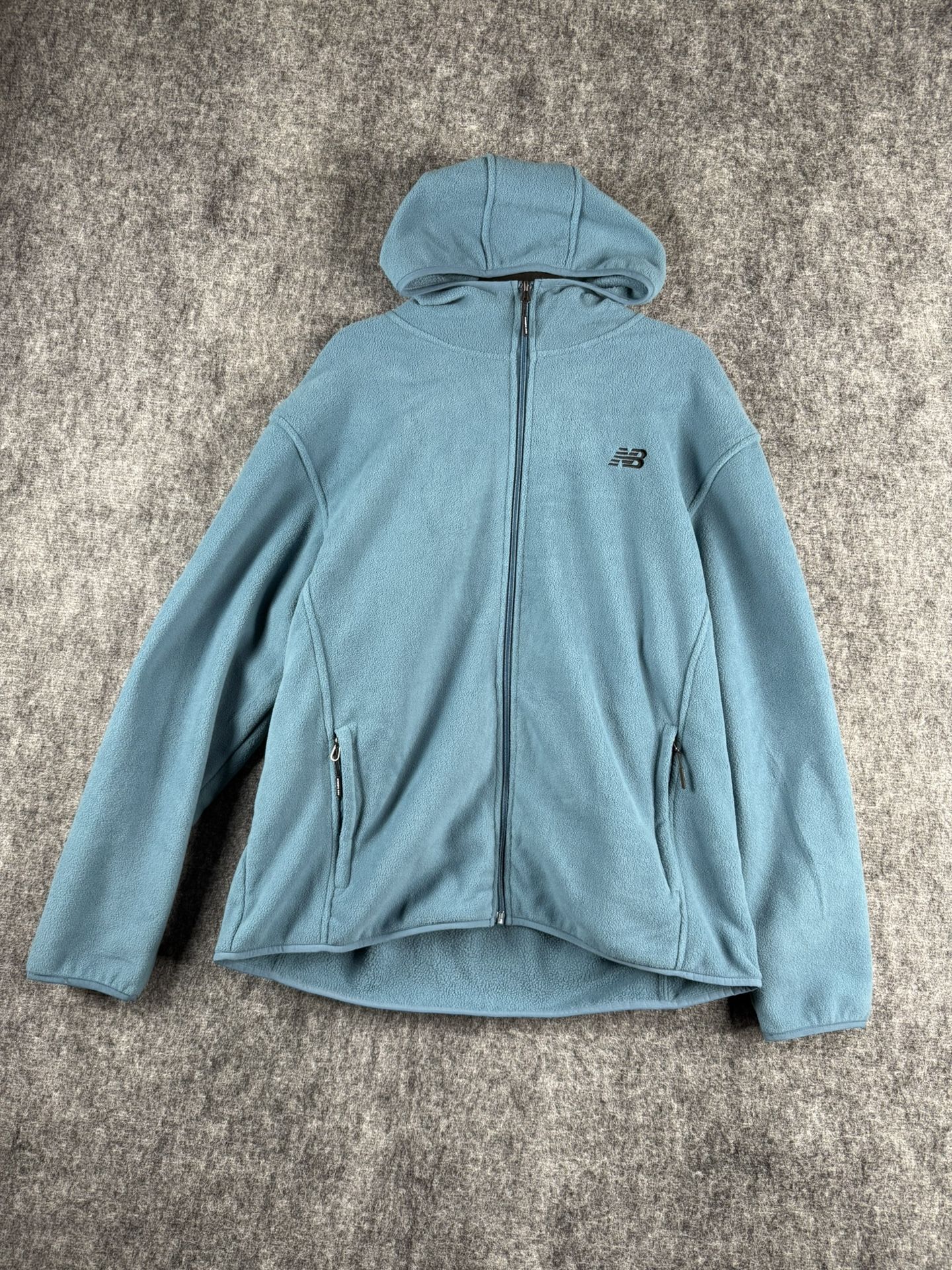 New Balance Full Zip Fleece Hoodie Men’s XL Teal Blue Hooded Jacket NWT