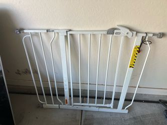 Regalo White Metal Walk-Through Safety Gate with Extension – As Is