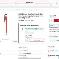 36” Pipe Wrench