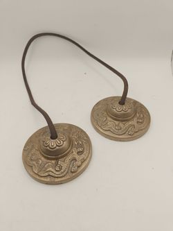 Tibetan Tingsha Cymbals with Dragon Engraving