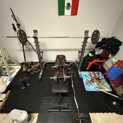Bench Press/squat Rack  With Weights 