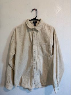 CORDUROY FOREVER21 MENS BUTTON-DOWN SHIRT W/ CHEST POCKET SIZE M