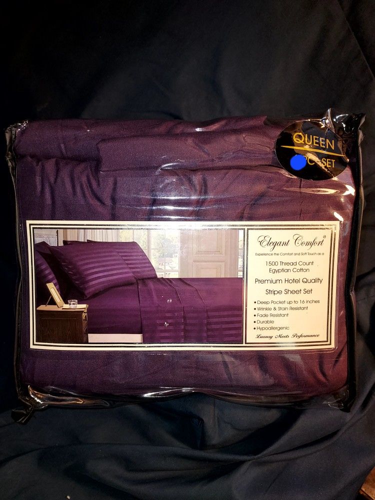 Purple Sheet 4pc  Set    Queen