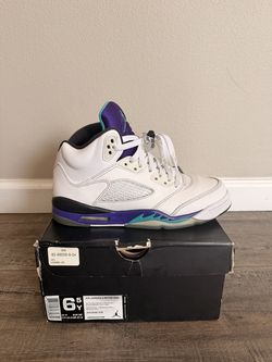 Air Jordan Retro 5 Grape (GS), size 6.5Y (used)