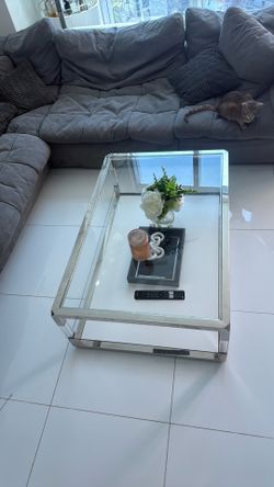 Glass coffee table