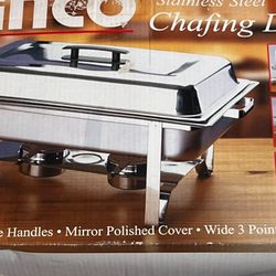 Winco . Full Size Chafer w/ Hinged Lid & Chafing Fuel Heat