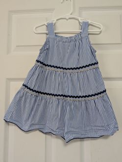 Crewcuts Blue & White Striped Tiered Sundress Girls Size 3T
