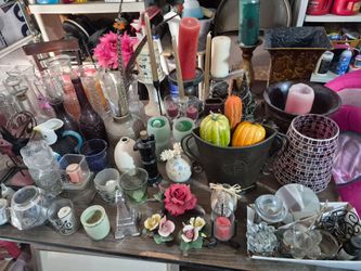 Trinkets, candle holders, vases, etc