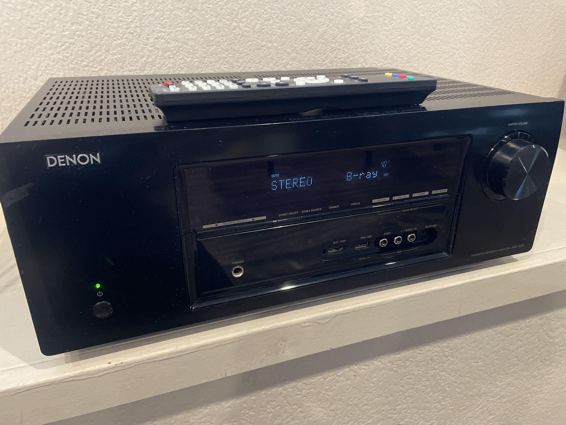 Denon AVR-1913 Home Theater at Network AV Receiver With Remote