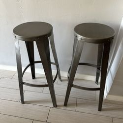 Pair (two) Metal Stools From World Market