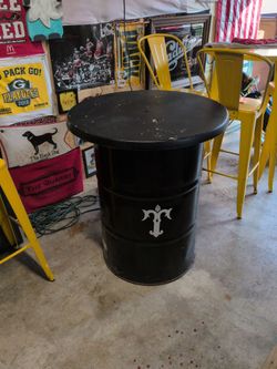 Barstool Table/Man cave or garage 55gal drum