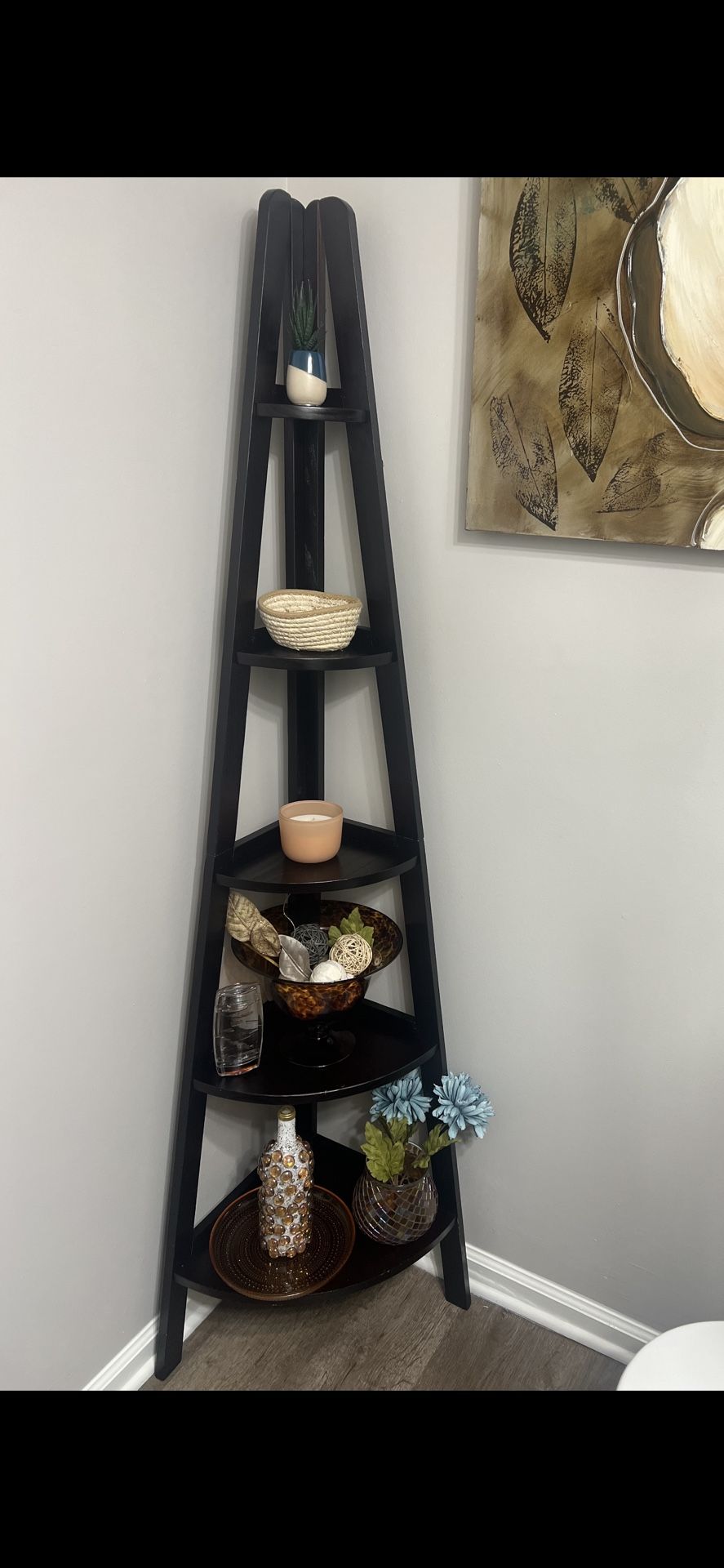 Dark Cherry Corner Shelf