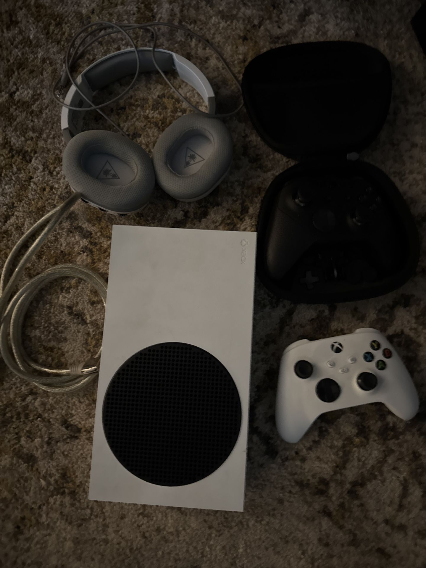 Xbox Type S, Pro Controller, White Controller, Monster, Hdmi, And Headset Like New
