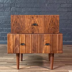 Mid-Century Modern Brutalist Walnut Night Stand, c.1970's - Delivery Available 