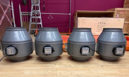 4x Atmosphere Vortex Powerfan V-12XL 12" Inline Industrial Fans (2050 CFM)
