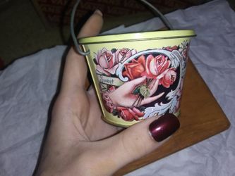 Mini Bucket Tin Container w/ Handle