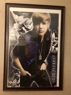 Framed Justin Beiber Art