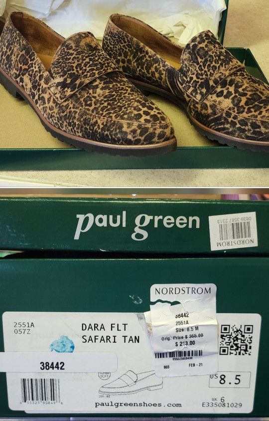 New in box Paul Green Dara flat safari loafers size retail $220