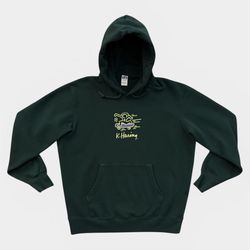 Uniqlo Keith Haring Skateboard Hoodie Green Sweatshirt Size Large 23x26.5