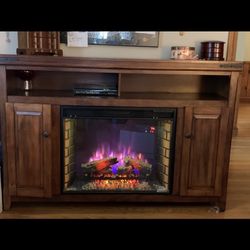Fireplace , Heater, Versatile Flames & Colors, Solid Wood$425