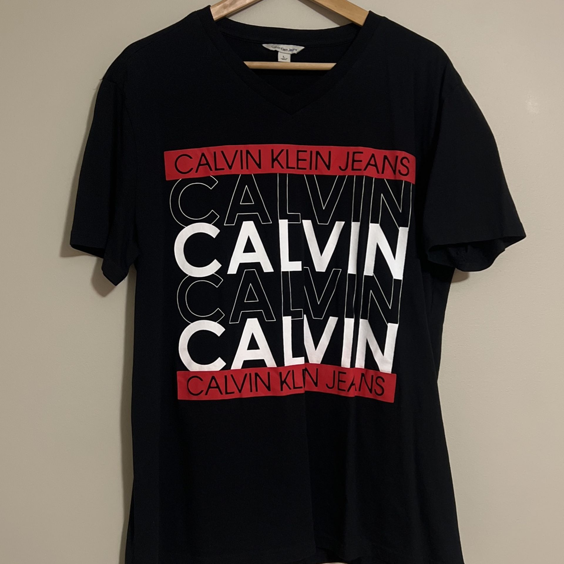Calvin Klein Small Low Cut (Not Deep) V-Neck T-Shirt (Men’s Size L) ***Never/Never Worn Once!***