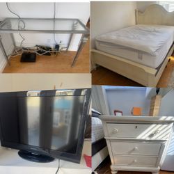 Household Clean Out. Prices Vary. See Details For Info.  Bed Frame, Night Stand, Tv, Console Table 