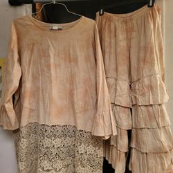 Wide  Leg Three Teor Pant Suit