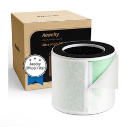 5-in-1 HEPA Air Purifier Replacement Filter for Aeocky Pandora with Washable Pre-Filter, Activated Carbon Filter, 2nd Generation, 1 Pack, VOCs  4040  