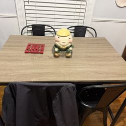 Industrial Style Dining Table And 4 Chairs 