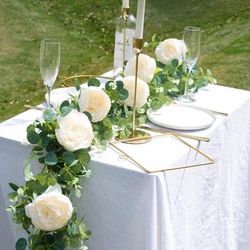 Champagne Rose Eucalyptus Vine Wedding Arch Table Garland Greenery 6 Feet - New