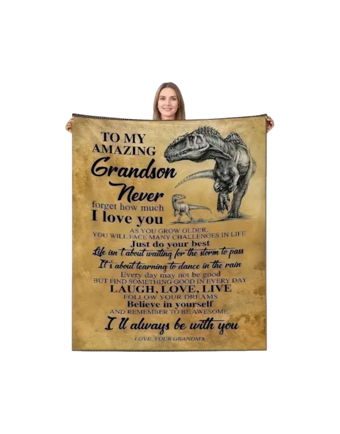 Dinosaur Themed Super Soft Blanket For Grandson 59”x78” NEW!!