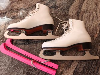 Riedell 220 Figure Ice Skates Size 6M W/ MK  Fiesta Silver Brazed Blades
