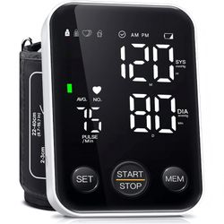 Oklar Blood Pressure Monitor Upper Arm Monitors for Home Use BP Machine Sphygmomanometer with 2x120 Reading Memory Adjustable Arm Cuff 8.7"-15.7" Larg