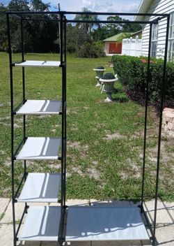 Portable Clothes Rack with Shelves