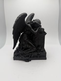 Black Mourning Angel Statue Figurine