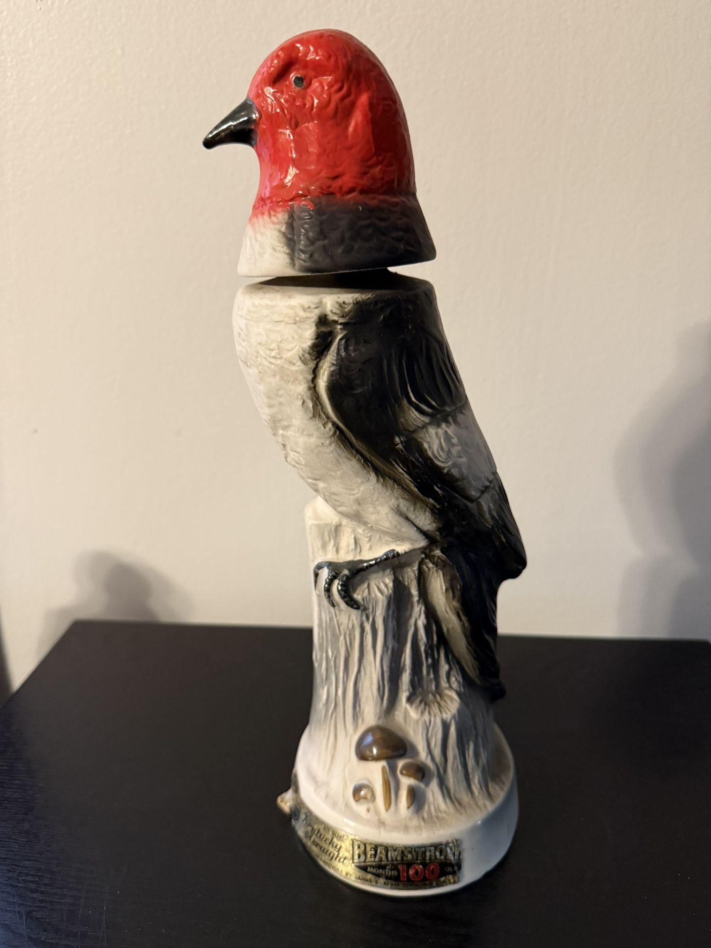 Vintage James B. Beam Trophy Red Bird Decanter 100 Month Old Jim Beam Empty