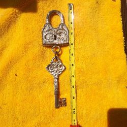 Cast iron lock and key.