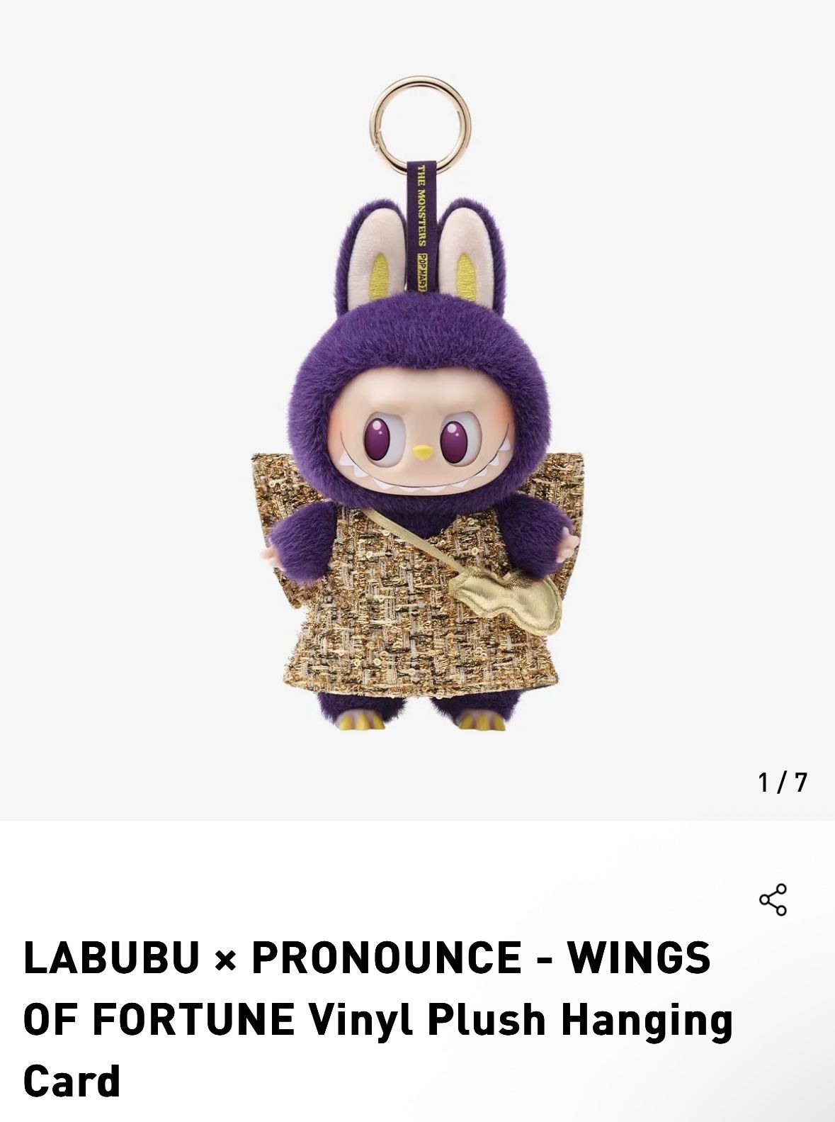 LABUBU * PRONOUNCE - WINGS OF FORTUNE Vinyl Plush Hanging Card