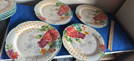 Pioneer woman 4 piece dinnerware plates
