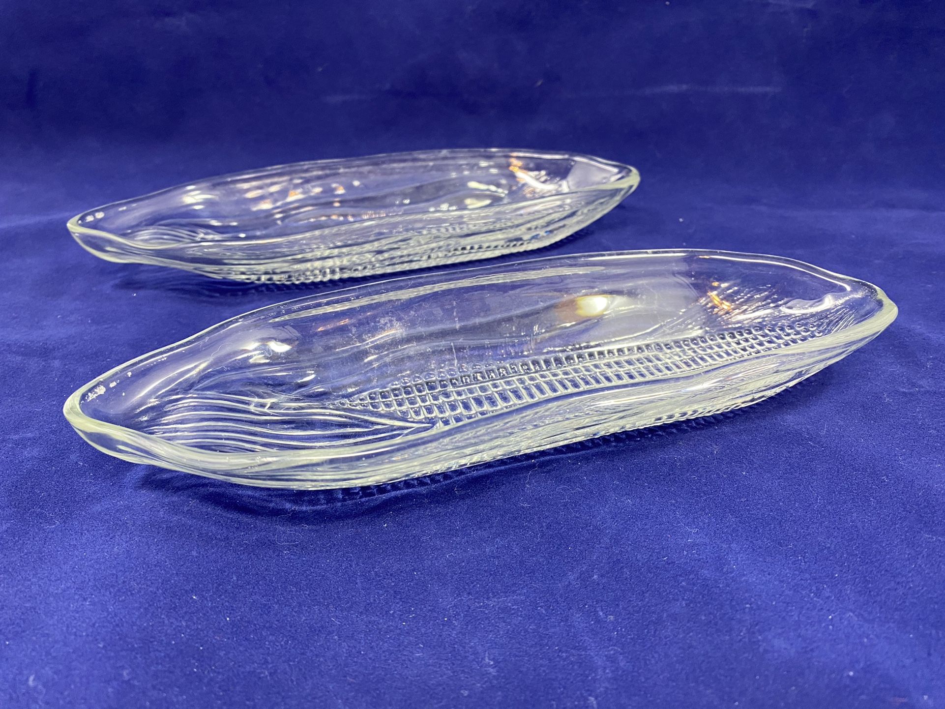 2 Vintage Corn On The Cob Glass Holders