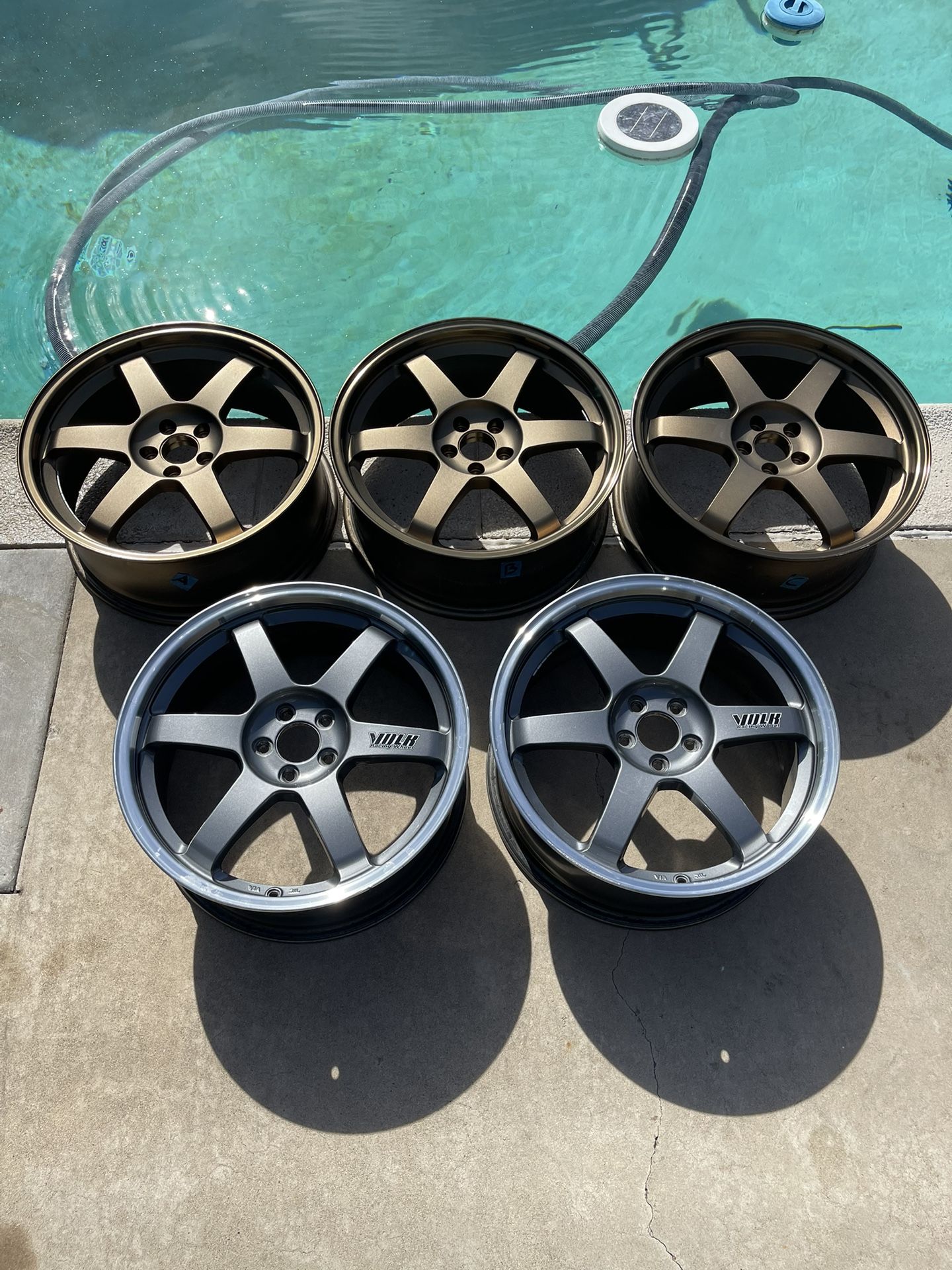 True Rays Rims Rays Volk Racing wheels TE37 18x7.5+30 & LE37 18x7.5+48 5x100, 5 rims ...