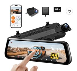WolfBox 4K Dual Dashcam with 10" Touch Screen
