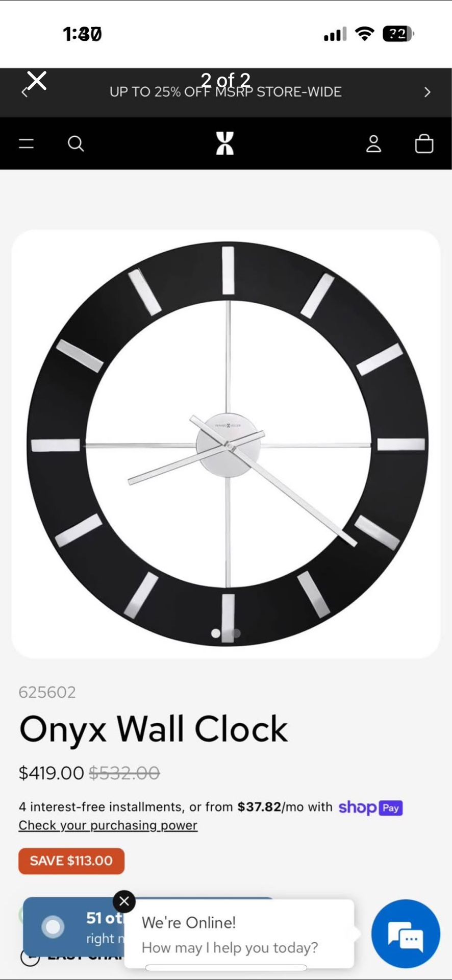 Howard Miller Wall Clock 30”