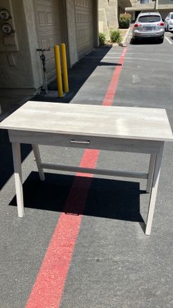 Desk with drawer rustic white wood grain computer office