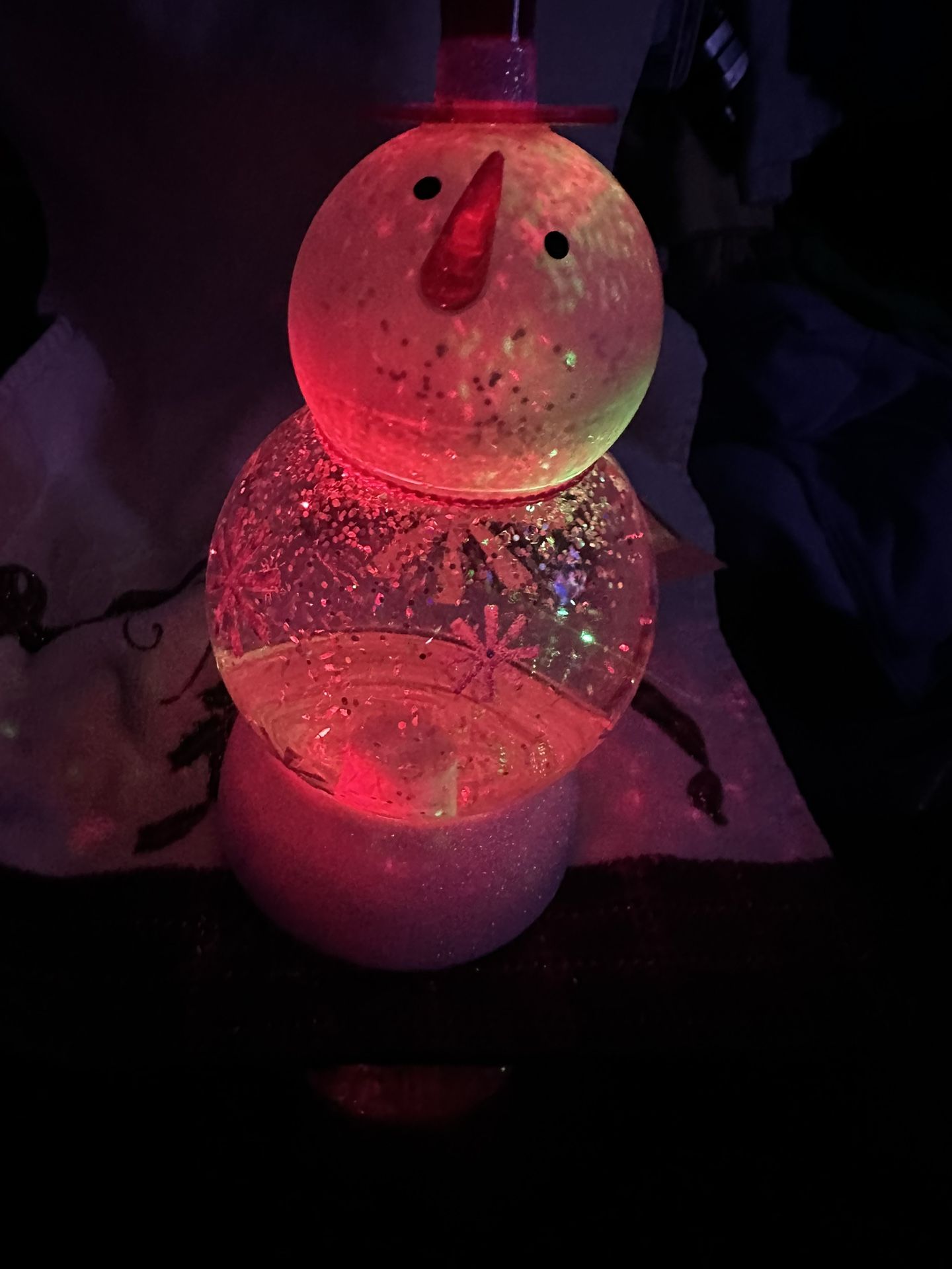 Hallmark 2007 Multi Colored Changing Lighted Snowman Snow Globe