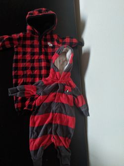 Fleece footless onesies size 6 months