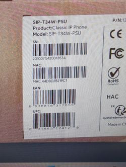 Yealink SIP-T34W-PSU Phones
