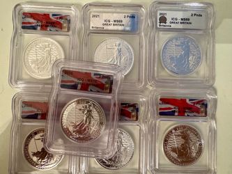 Britannias 1oz .999 Silver Coins ICG MS69 / ICG MS70various dates