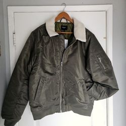 Men's Green Bomber Pilots Jacket XL Chamarra 