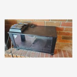 Black Glass-Door TV / Media Cabinet